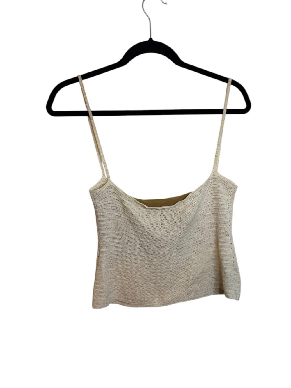 Theory Vintage Y2K Linen Crochet Cropped Festival Tank